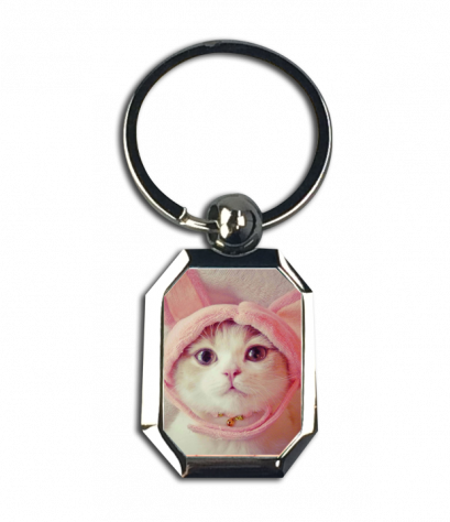 พวงกุญแจสกรีนลาย Cute cat design